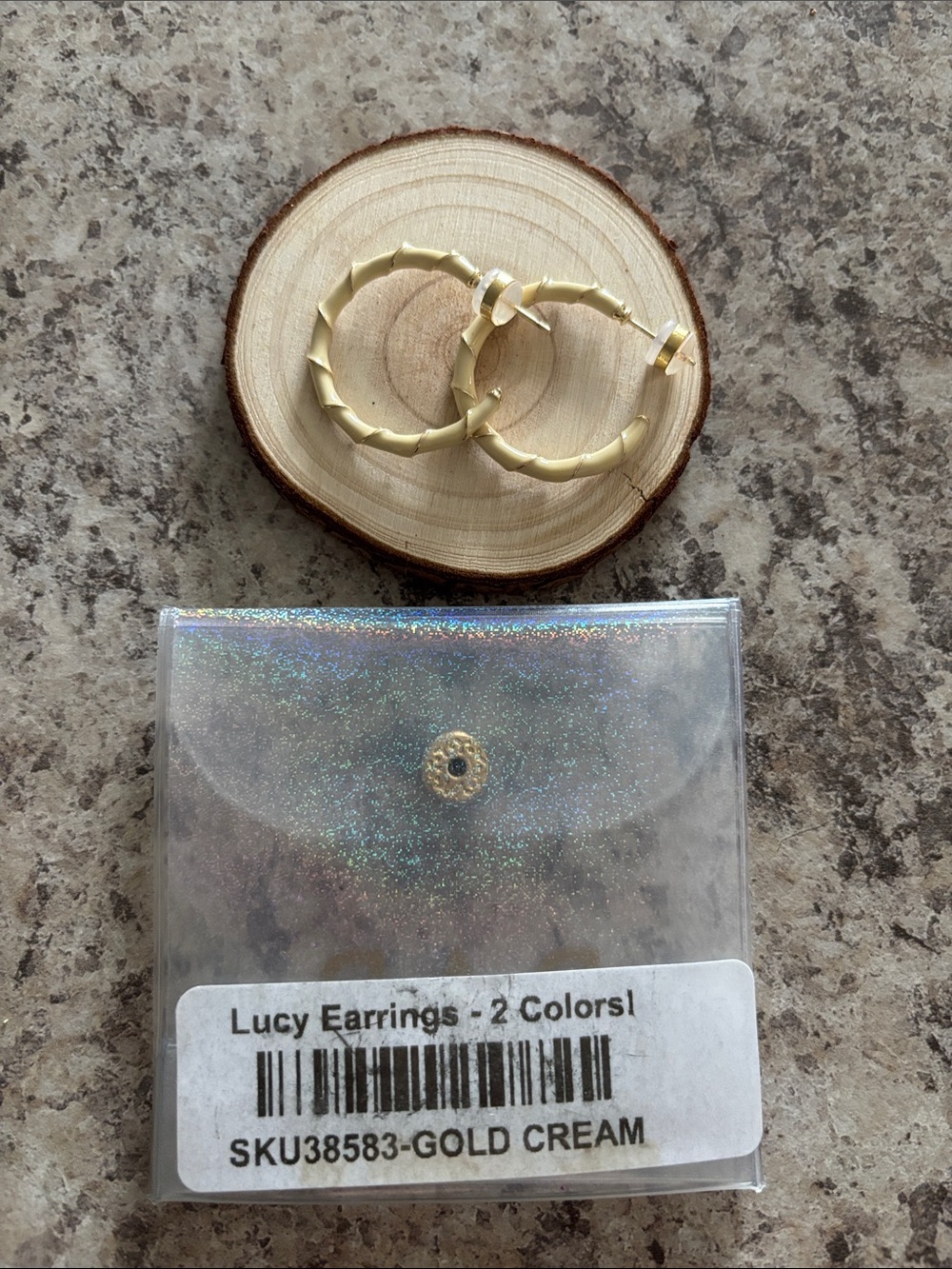 Gold Cream Lucy earrings